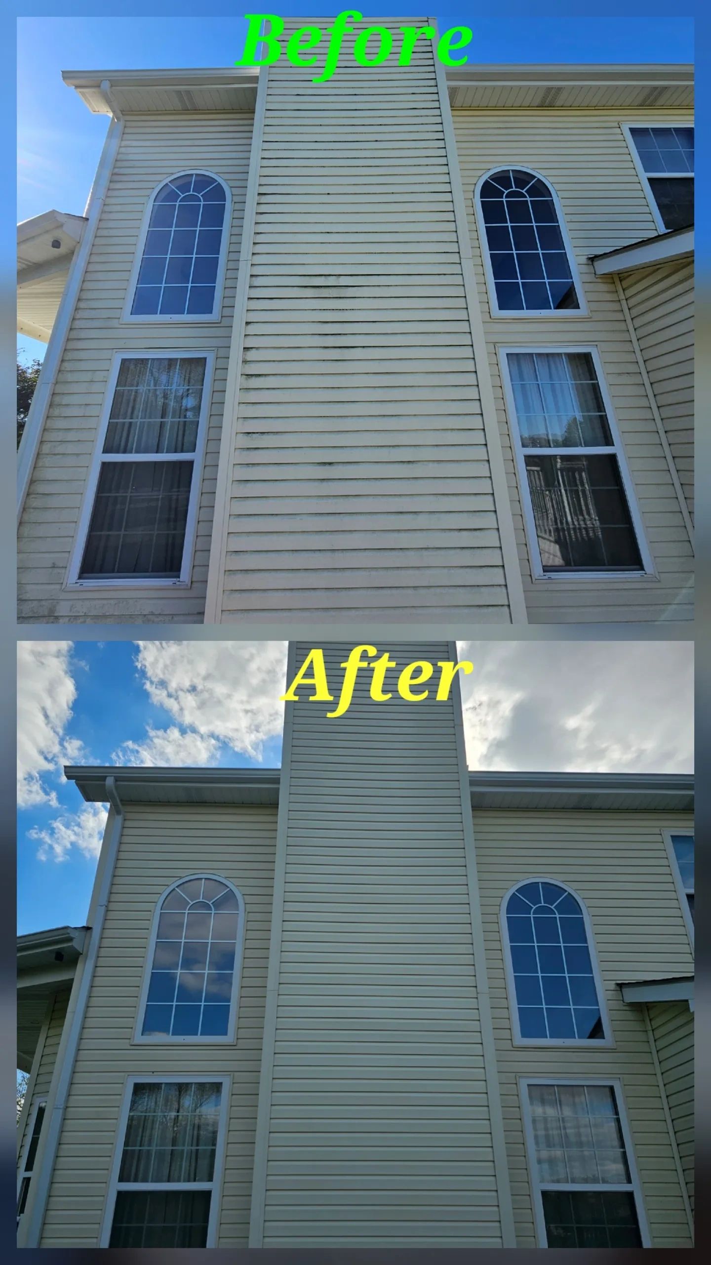 Algae removal on siding Shorewood, IL.