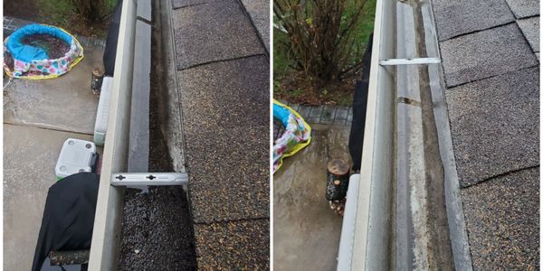 Gutter cleaned in Joliet, IL.