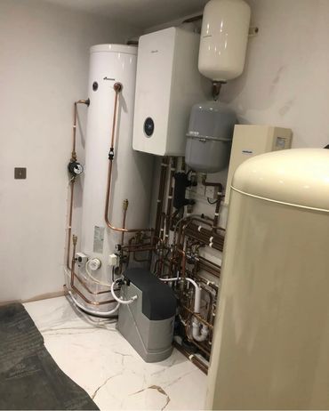 Boiler room installed by us with many Worcester Bosch products
