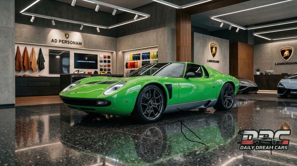 AI generated image of a 2026 Lamborghini Miura Concept Car.