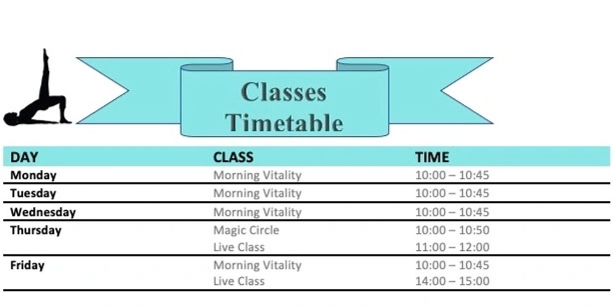 FlowMotion Pilates' online classes timetable
