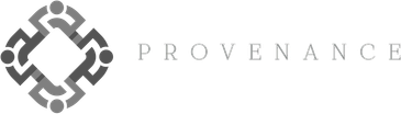 Logo with interconnected shapes and the word 'PROVENANCE'.