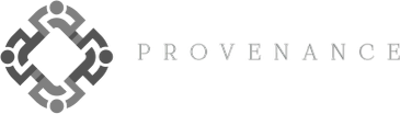 Logo with interconnected shapes and the word 'PROVENANCE'.