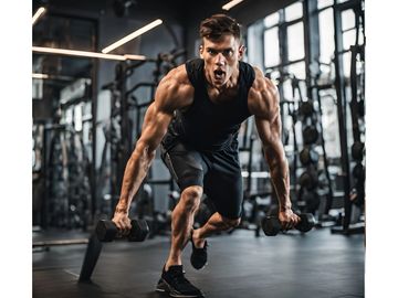 young man working out and feeling pumped