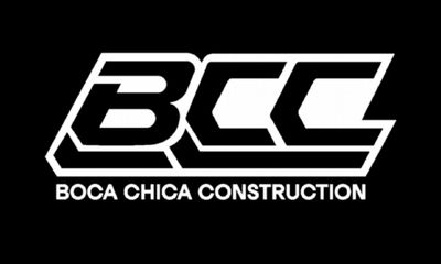 Logo of Boca Chica Construction with bold white letters on black background.