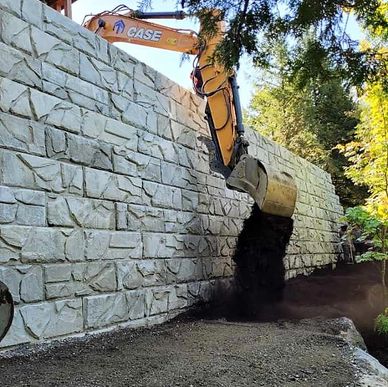 Mur de soutènement en bloc de béton