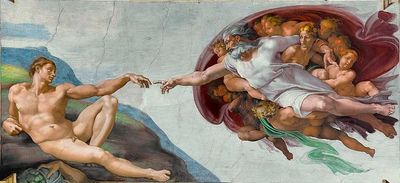 God creating Adam Michelangelo Sistine Chapel