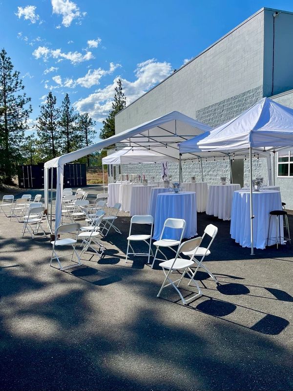 Cocktail table and tent rental