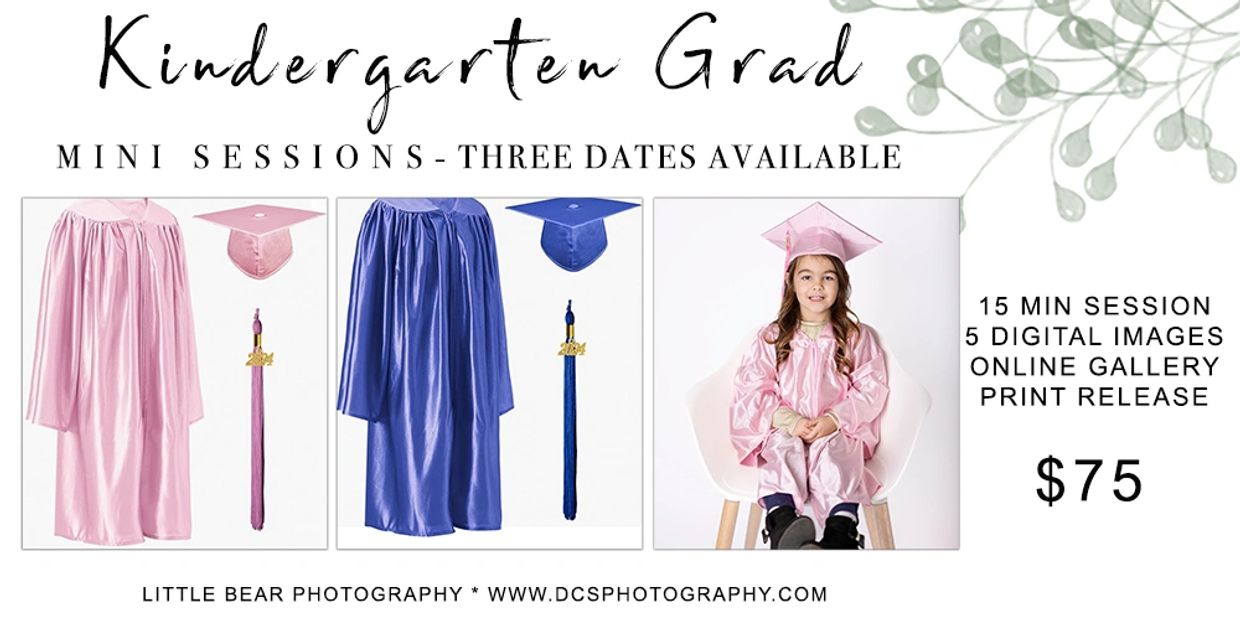 Kindergarten Graduation Photos, robes and girl