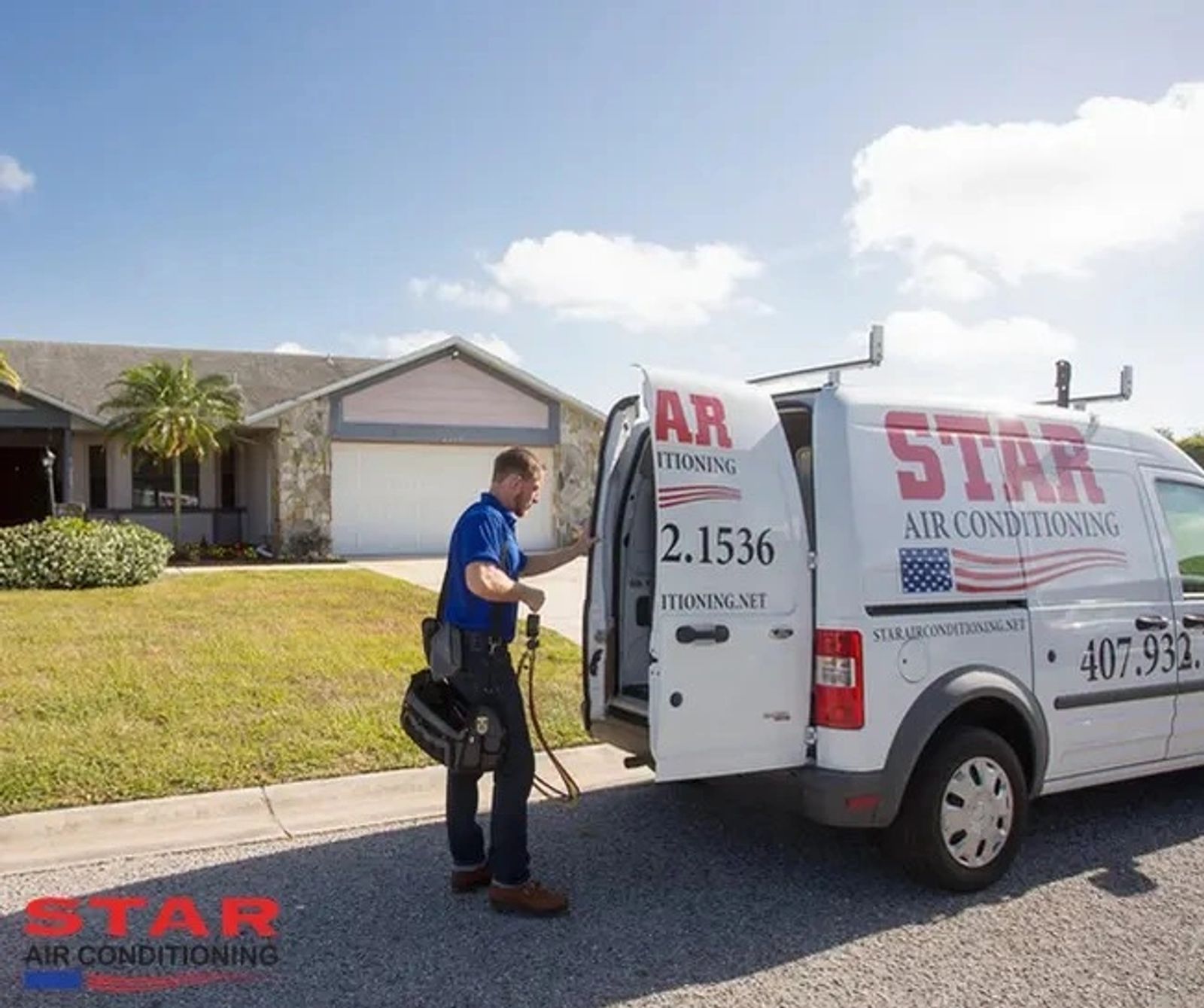 Star Air Conditioning crew with thermostat install
