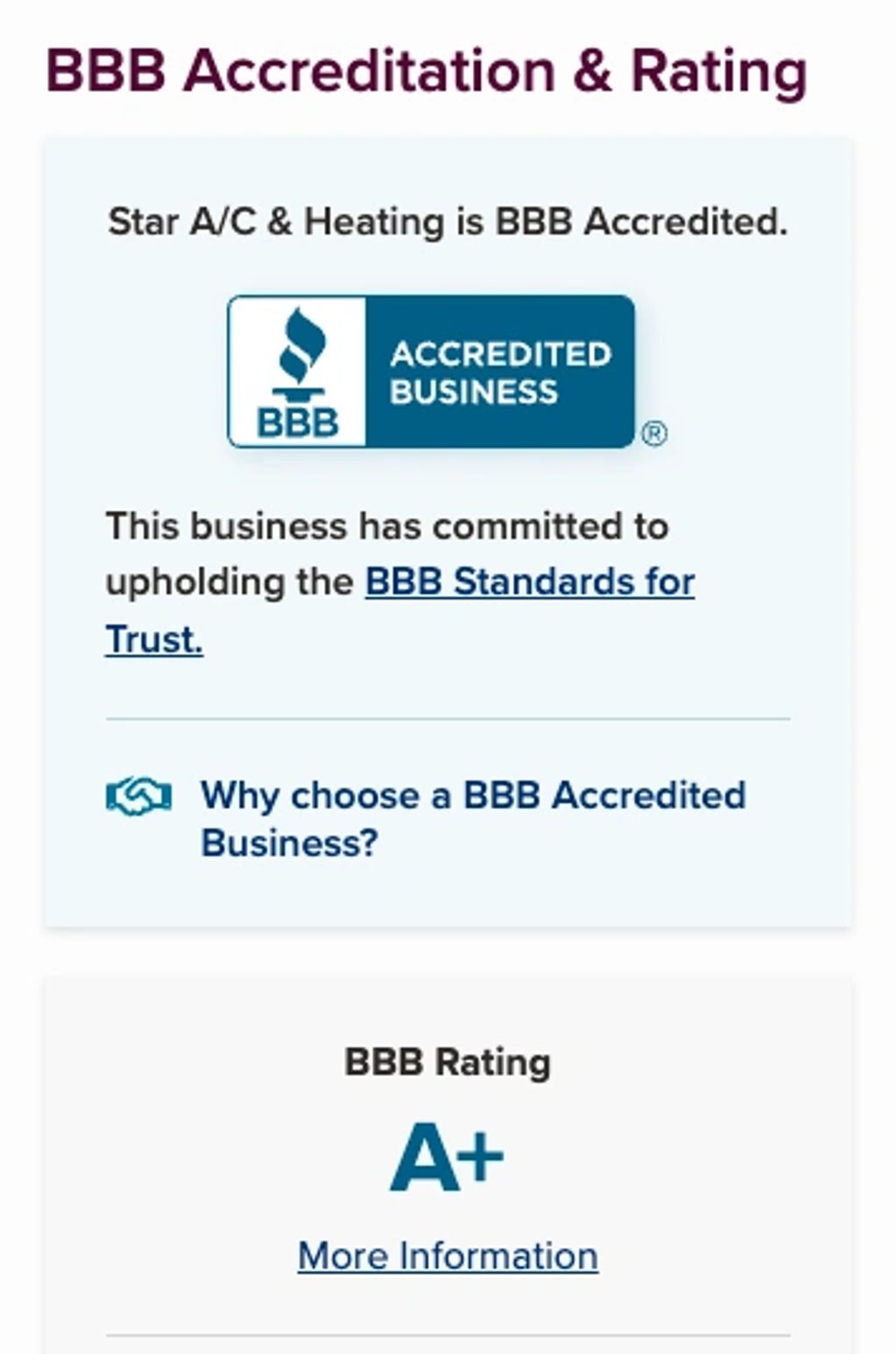 BBB Accredited Since: 11/8/2007
Years in Business: 22
STAR AIR CONDITIONING AND HEATING LLC IN FL