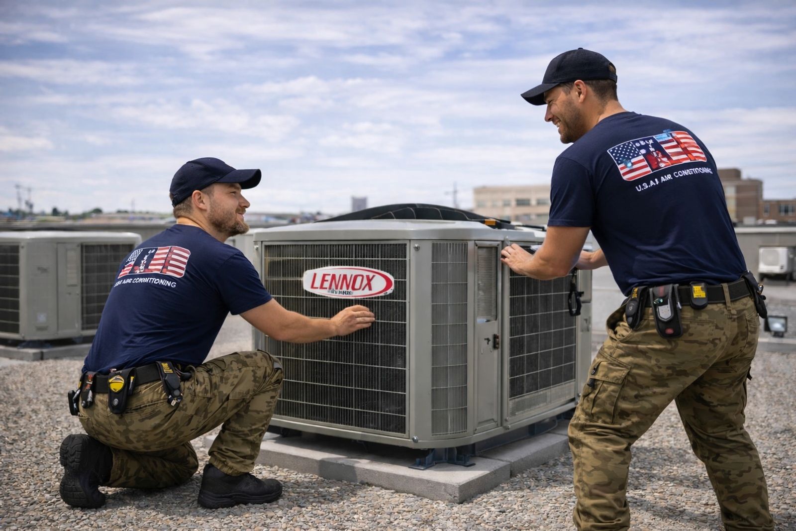 Star Air Conditioning crew on a Central Florida rooftop service call