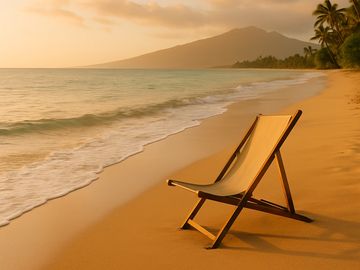 Image of a chair on the beach.