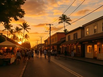 Evening Market or Town Scene.