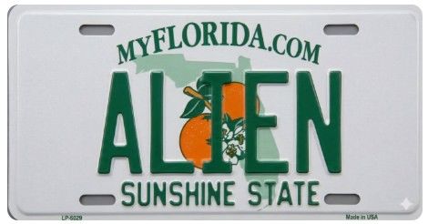 Alien novelty licesne plate