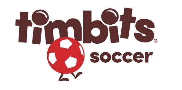 Timbits Soccer logo with a red soccer ball character.