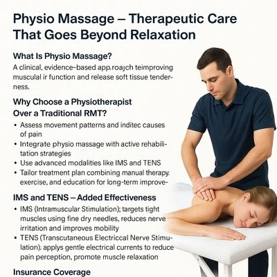 therapeutic massage physiotherapy, IMS massage, TENS therapy, massage for pain relief