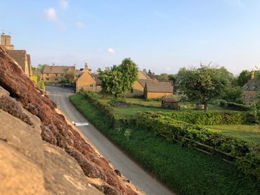 View uphill from top floor window.