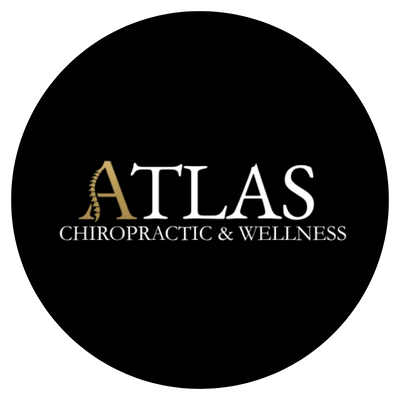 Atlas Chiropractic & Wellness logo featuring the word ‘Atlas’ with a stylized spine forming the lett