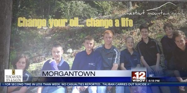 12 WBOY News story and photo of ranch boys saying change your oil...change a life