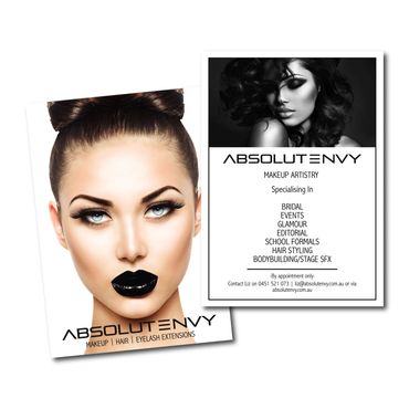 Absolute envy make up and hair custom graphic design branding flyer