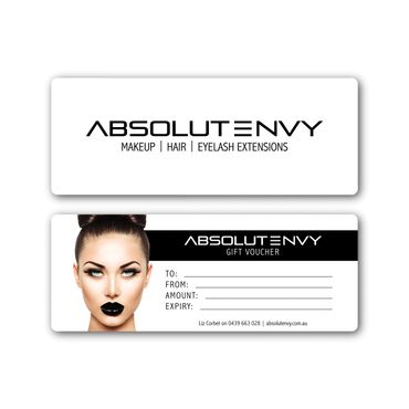 absolute envy gift certificates custom graphic design