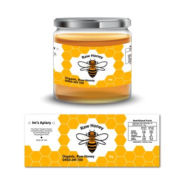 Im's Apiary honey labels custom graphic design