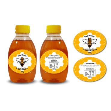 Im's Apiary honey labels custom graphic design branding