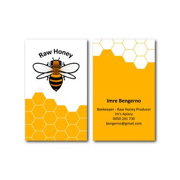 ims Apiary business cards graphic design custom branding bees honey yellow