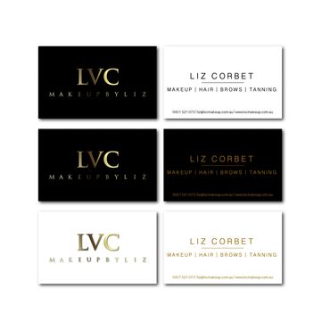 LVC make up by liz business card graphic design custom branding hair tanning brows