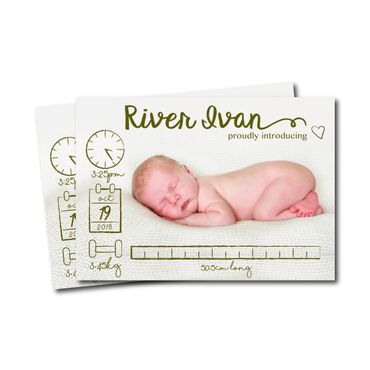 River Ivan Birth Announcement baby boy custom graphic design