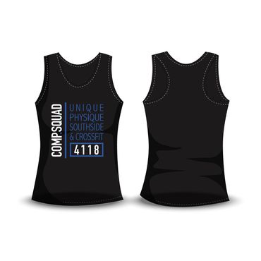 Unique Physique comp singlet custom graphic design clothing