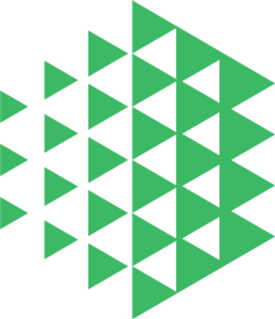 a logo made with green triangles 