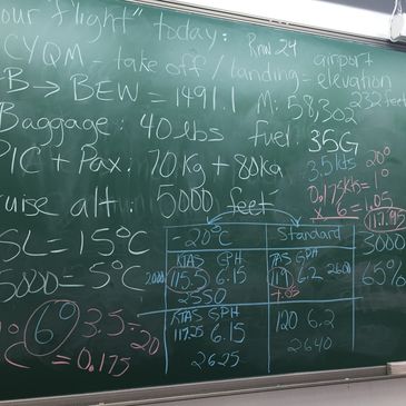 Flight calculations, teaching