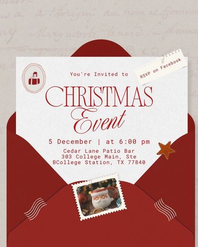 Invitation to a Christmas event on December 5th.