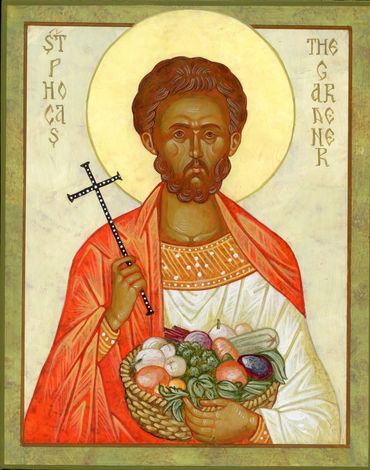 Orthodox Byzantine icon of St. Phocas the Gardener