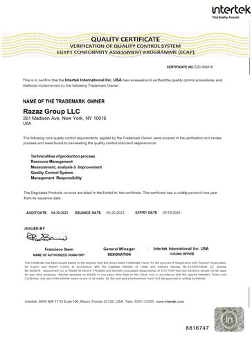 razaz group quality certificate 