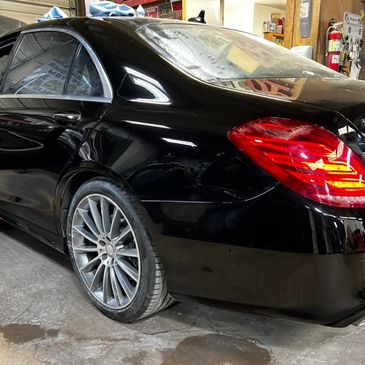 Completed repairs on a mercedes
