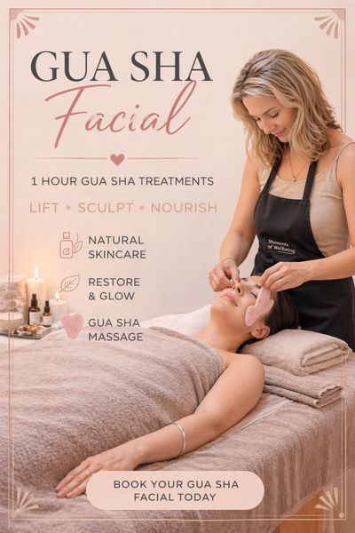 A deeply relaxing  Gua Sha facial using natural skincare to lift, sculpt, and nourish the skin. 