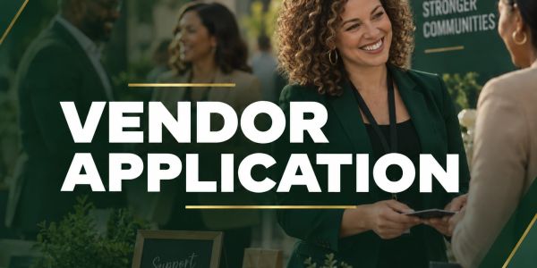 Smiling woman at vendor application event.