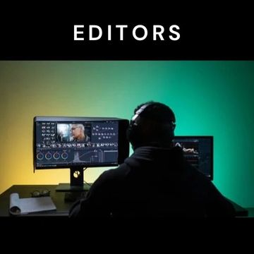 Video editor working on color grading and footage editing.