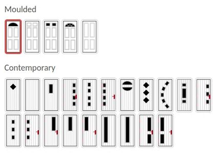 Composite door styles for narrow front doors. Narrow door styles measuring between 740mm and 830mm.