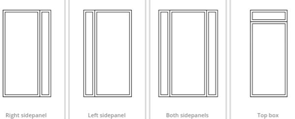 Side panel and Top box, Top light frame styles to choose from on Nottingham Composite door designer