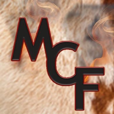 Logo with letters MCF on a textured background.