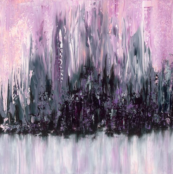 Abstract pink, purple, and gray