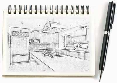 Sketch plan of kitchen