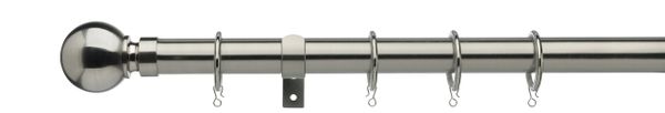 28mm satin silver metal curtain pole