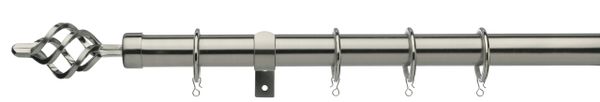 28mm satin silver metal curtain pole