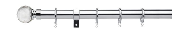 28mm chrome metal curtain pole