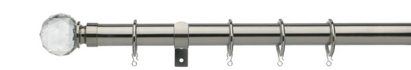 28mm satin silver metal curtain pole